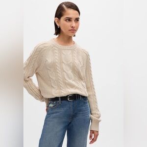 GAP 100% Cotton Ecru Crewneck Sweater Size XS